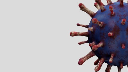 3D illustration flu coronavirus floating. Pandemic of Covid 19 virus infection.