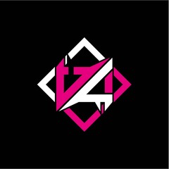 Modern minimalist design with letter V L initials and rectangular frame