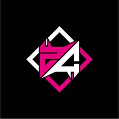 Modern minimalist design with letter Z C initials and rectangular frame