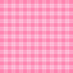 Christmas and new year tartan plaid. Scottish pattern in pink and white cage. Scottish cage. Traditional Scottish checkered background. Seamless fabric texture. Vector illustration