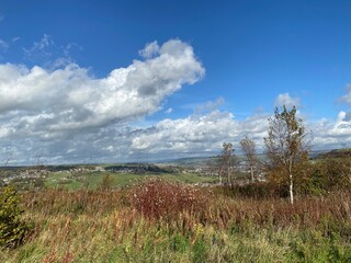 Landscape view, from the moors, looking over Haworth, and the Aire Valley