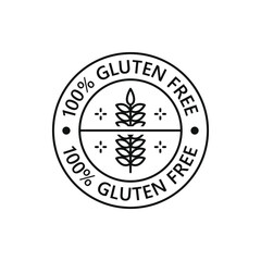 Gluten-free label icon design isolated on white background. Vector illustration