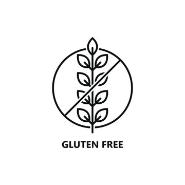 Gluten-free label icon design isolated on white background. Vector illustration