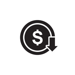 cost reduction icon symbol sign vector