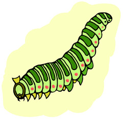 Color illustration. Stylized image of a caterpillar