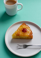 afternoon cup of English tea with pineapple upside down cake 