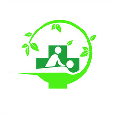 illustration of massage, icon for massage clinic.