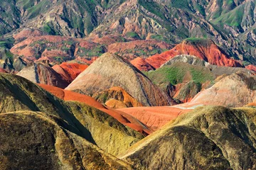 Crédence de cuisine en verre imprimé Zhangye Danxia Colorful mountains in Zhangye National Geopark, Zhangye, Gansu Province, China
