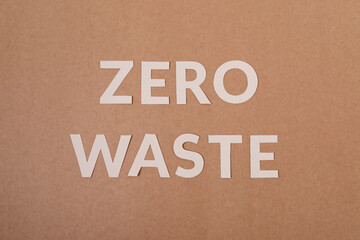 Zero Waste cardboard letters on a craft paper