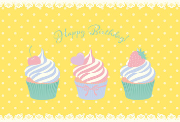 vector background with cupcakes for banners, cards, flyers, social media wallpapers, etc.