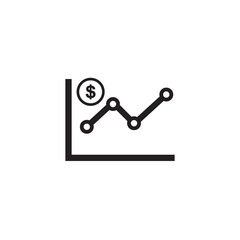 money graph icon symbol sign vector