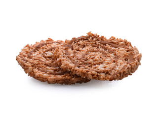 Rice Cracker, Traditional Thai food, Street snack in Thailand called : Nangled, Khaotan, made from streamed sticky rice and deep fried, rich flavour from palm sugar caramel topping (simmered sugar)