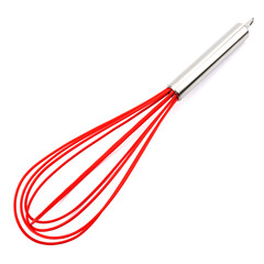 Stainless Steel with red silicone fouet Wire Whisks Cooking, Blending, Whisking, Beating, Stirring for doughs, chocolates and beaten egg white