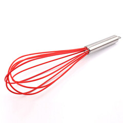 Stainless Steel with red silicone fouet Wire Whisks Cooking, Blending, Whisking, Beating, Stirring for doughs, chocolates and beaten egg white