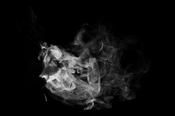 Smoke electronic cigarette on dark background