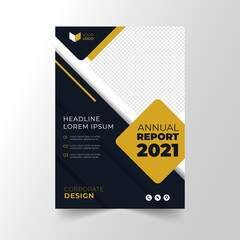 creative square shape color business annual report cover template