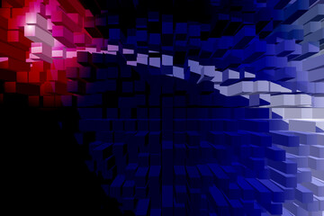 Blue abstract background with square and partners