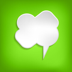 Vector comic speech bubble on color background. Isolated colorful banner, empty paper shape. Cartoon flat illustration for chat. Template frame. Hand draw style, dialog cloud.