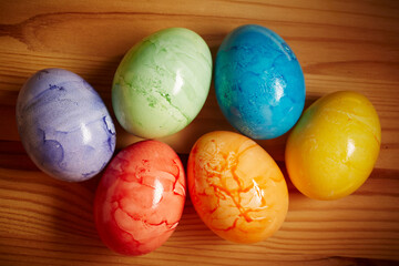 Easter Eggs dyed bright colors