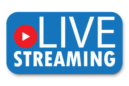 Live stream blue banner. Live video streaming. Template media player. Internet broadcast. Stock image. EPS 10.