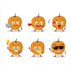 Lulo fruit cartoon character with various types of business emoticons