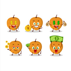 Lulo fruit cartoon character with cute emoticon bring money