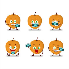 Photographer profession emoticon with lulo fruit cartoon character