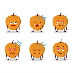 Cartoon character of lulo fruit with sleepy expression
