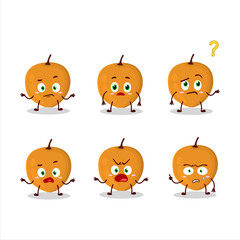 Cartoon character of lulo fruit with what expression