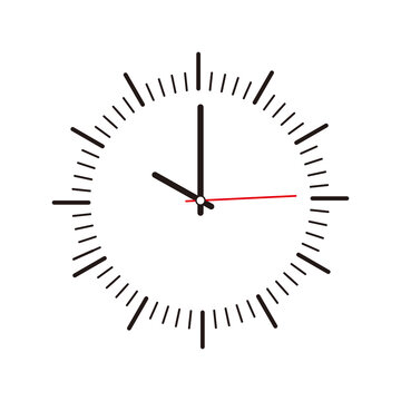 Simple Clean Clock Illustration Vector, Flat clock Design on white background