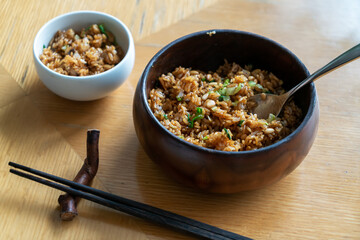 Delicious mushroom and pine nut rice
