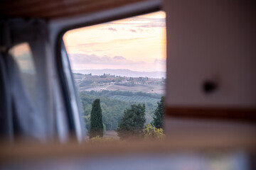 Vanlife - live in a beautiful bus in the open nature surrounded by grapevines