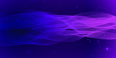 abstract purple wave background | 3D waves background.