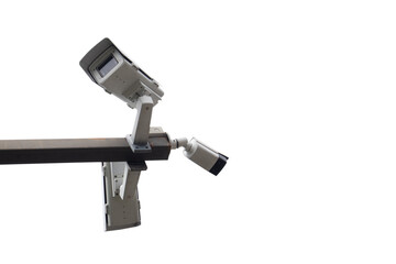 CCTV camera or security camera on white background