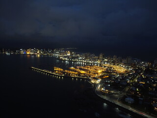 Punta del Este de noche desde drone