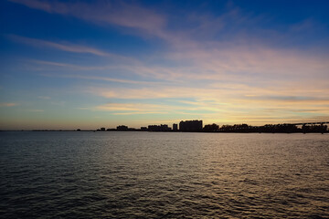 Naklejka premium Cityscape of Clearwater Florida at sunset