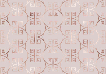 Obraz premium Elegant celtic knot seamless pattern with rose gold stripes.