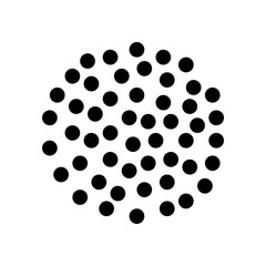 Abstract black dotted circle vector design osolated on white background. Modern design pattern