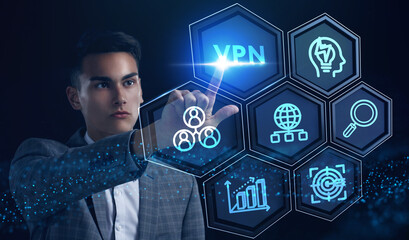 Business, Technology, Internet and network concept. VPN network security internet privacy...