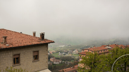View from the mountain in San Marino. Italy