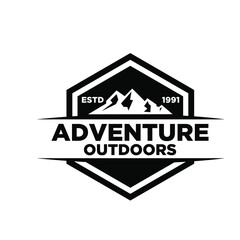 Mountain adventure outdoor badge logo icon design