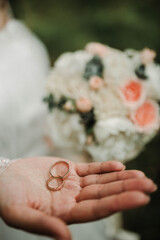 wedding rings on hands