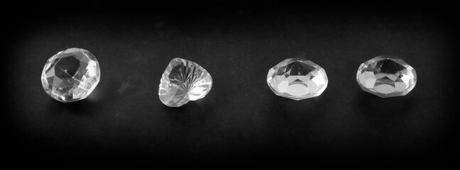 Jewel or gems on black shine color, Collection of many different natural gemstones.