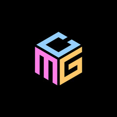 Hexagon logo. CMG letter vector design