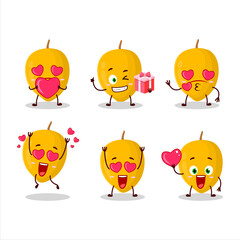 Obraz premium Canistel cartoon character with love cute emoticon