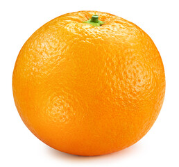 Single orange isolated on white background