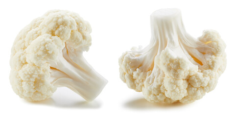 Organic fresh cauliflower isolated on white
