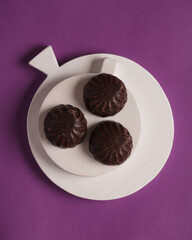 Marshmallows. Chocolate-covered marshmallows. Delicious marshmallows for tea or coffee