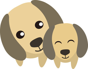 可愛いミニチュアダックスフンドの親子