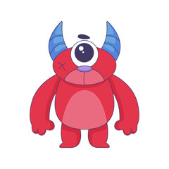cute monster cartoon doodle hand drawn concept design vector art kawaii illustration.